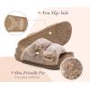 imageKuaiLu Womens Fluff Slippers Plantar Fasciitis Arch Support Platform Slippers Ladies Fashion Open Toe Faux Fur Sliders House Slipper Camel Brown Size 11
