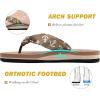 imageKuaiLu Flip Flops Women Yoga Foam Ladies Comfort Arch Support Summer Beach Casual Thong Sandals Silk Light Brown Size 9