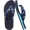 imageKuaiLu Flip Flops Women Yoga Foam Ladies Comfort Arch Support Summer Beach Casual Thong Sandals Silk blue Size 85
