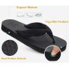 imageKuaiLu Womens Dressy Sandals Arch Support Yoga Mat Walking Cross Slides Ladies Slip on Orthotic Travel Outfits Slippers Cushion ComfortableAll Black