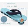 imageKuaiLu Womens Dressy Sandals Arch Support Yoga Mat Walking Cross Slides Ladies Slip on Orthotic Travel Outfits Slippers Cushion ComfortableLight Blue
