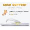 imageKuaiLu Womens Dressy Sandals Arch Support Yoga Mat Walking Cross Slides Ladies Slip on Orthotic Travel Outfits Slippers Cushion ComfortableWhite