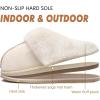 imageKuaiLu Womens Fluff Dual Memory Foam Slippers Ladies Cozy Arch Support Warm Scuff Slippers Slip on Comfy Winter House Shoes with NonSlip Indoor Outdoor Hard SoleCream