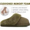 imageKuaiLu Womens Fluff Dual Memory Foam Slippers Ladies Cozy Arch Support Warm Scuff Slippers Slip on Comfy Winter House Shoes with NonSlip Indoor Outdoor Hard SoleOlive Green