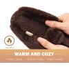 imageKuaiLu Womens Fluff Dual Memory Foam Slippers Ladies Cozy Arch Support Warm Scuff Slippers Slip on Comfy Winter House Shoes with NonSlip Indoor Outdoor Hard SoleDark Brown
