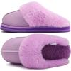 imageKuaiLu Womens Fluff Dual Memory Foam Slippers Ladies Cozy Arch Support Warm Scuff Slippers Slip on Comfy Winter House Shoes with NonSlip Indoor Outdoor Hard SolePurple