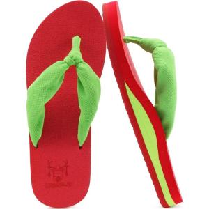 imageKuaiLu Womens Dressy Sandals Arch Support Yoga Mat Walking Cross Slides Ladies Slip on Orthotic Travel Outfits Slippers Cushion ComfortableGreen Red