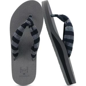 imageKuaiLu Womens Dressy Sandals Arch Support Yoga Mat Walking Cross Slides Ladies Slip on Orthotic Travel Outfits Slippers Cushion ComfortableGrey Black