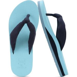 imageKuaiLu Womens Dressy Sandals Arch Support Yoga Mat Walking Cross Slides Ladies Slip on Orthotic Travel Outfits Slippers Cushion ComfortableLight Blue