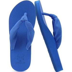 imageKuaiLu Womens Dressy Sandals Arch Support Yoga Mat Walking Cross Slides Ladies Slip on Orthotic Travel Outfits Slippers Cushion ComfortableRoyal Blue