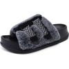 imageKuaiLu Womens Orthotic Slippers Comfortable Arch Support Faux Fur Slipper Sandals Casual Summer Adjustable Cushion Slides Slip On Indoor Outdoor House Shoes  Ultrasoft Comfort Fit FootbedVogue Black Tip Dyeing