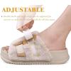 imageKuaiLu Womens Orthotic Slippers Comfortable Arch Support Faux Fur Slipper Sandals Casual Summer Adjustable Cushion Slides Slip On Indoor Outdoor House Shoes  Ultrasoft Comfort Fit FootbedWhite Tip Dyeing