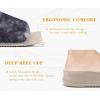 imageKuaiLu Womens Orthotic Slippers Comfortable Arch Support Faux Fur Slipper Sandals Casual Summer Adjustable Cushion Slides Slip On Indoor Outdoor House Shoes  Ultrasoft Comfort Fit FootbedWhite Black Tip Dyeing