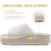 imageKuaiLu Womens Orthotic Slippers Comfortable Arch Support Faux Fur Slipper Sandals Casual Summer Adjustable Cushion Slides Slip On Indoor Outdoor House Shoes  Ultrasoft Comfort Fit FootbedWhite Tip Dyeing