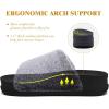 imageKuaiLu Womens Orthotic Slippers Comfortable Arch Support Faux Fur Slipper Sandals Casual Summer Adjustable Cushion Slides Slip On Indoor Outdoor House Shoes  Ultrasoft Comfort Fit FootbedVogue Black Tip Dyeing