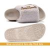 imageKuaiLu Womens Orthotic Slippers Comfortable Arch Support Faux Fur Slipper Sandals Casual Summer Adjustable Cushion Slides Slip On Indoor Outdoor House Shoes  Ultrasoft Comfort Fit FootbedWhite Tip Dyeing