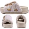 imageKuaiLu Womens Orthotic Slippers Comfortable Arch Support Faux Fur Slipper Sandals Casual Summer Adjustable Cushion Slides Slip On Indoor Outdoor House Shoes  Ultrasoft Comfort Fit FootbedWhite Tip Dyeing
