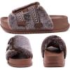 imageKuaiLu Womens Orthotic Slippers With Arch Support Soft Cushion Sandal Slippers for Woman Ladies Fashion Open Toe Faux Fur Platform Slipper Indoor Outdoor Size 612Coffee Brown Tip Dyeing