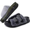 imageKuaiLu Womens Orthotic Slippers Comfortable Arch Support Faux Fur Slipper Sandals Casual Summer Adjustable Cushion Slides Slip On Indoor Outdoor House Shoes  Ultrasoft Comfort Fit FootbedVogue Black Tip Dyeing