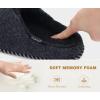 imageKuaiLu Womens Supportive Memory Foam Slippers Felt Fuzzy Lined Heel Cushion Lightweight House Shoes for Indoor OutdoorBlack