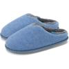 imageKuaiLu Womens Supportive Memory Foam Slippers Felt Fuzzy Lined Heel Cushion Lightweight House Shoes for Indoor OutdoorBlue