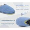 imageKuaiLu Womens Supportive Memory Foam Slippers Felt Fuzzy Lined Heel Cushion Lightweight House Shoes for Indoor OutdoorBlue