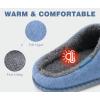 imageKuaiLu Womens Supportive Memory Foam Slippers Felt Fuzzy Lined Heel Cushion Lightweight House Shoes for Indoor OutdoorBlue
