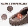 imageKuaiLu Womens Supportive Memory Foam Slippers Felt Fuzzy Lined Heel Cushion Lightweight House Shoes for Indoor OutdoorBrown