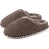 imageKuaiLu Womens Supportive Memory Foam Slippers Felt Fuzzy Lined Heel Cushion Lightweight House Shoes for Indoor OutdoorBrown