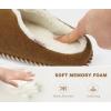 imageKuaiLu Womens Supportive Memory Foam Slippers Felt Fuzzy Lined Heel Cushion Lightweight House Shoes for Indoor OutdoorKhaki