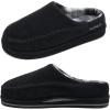 imageKuaiLu Mens Clog Slippers with Arch Support Suede Faux Fur Memory Foam Warm House Shoes Comfortable Slipon Mans Bedroom Indoor Outdoor Slippers Rubber SoleFelt Black