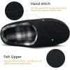 imageKuaiLu Mens Clog Slippers with Arch Support Suede Faux Fur Memory Foam Warm House Shoes Comfortable Slipon Mans Bedroom Indoor Outdoor Slippers Rubber SoleFelt Black