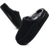 imageKuaiLu Mens Clog Slippers with Arch Support Suede Faux Fur Memory Foam Warm House Shoes Comfortable Slipon Mans Bedroom Indoor Outdoor Slippers Rubber SoleFelt Black