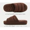imageKuaiLu Slippers For Men Cottonblend Fabric Warm Slide Slipper Comfy Arch Support Indoor Outdoor House Slippers Shoes Comfortable Slip on Lightweight Thick Cushion Mens Scuff Slippers Brown Size 95