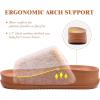 imageKuaiLu Womens Orthotic Slippers Comfortable Arch Support Faux Fur Sandal Slippers Casual Adjustable Slip On Indoor Outdoor Size 612  Ultrasoft Comfort Fit FootbedKhaki Tip Dyeing