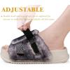 imageKuaiLu Womens Orthotic Slippers Comfortable Arch Support Faux Fur Sandal Slippers Casual Adjustable Slip On Indoor Outdoor Size 612  Ultrasoft Comfort Fit FootbedWhite Black Tip Dyeing