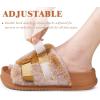 imageKuaiLu Womens Orthotic Slippers Comfortable Arch Support Faux Fur Sandal Slippers Casual Adjustable Slip On Indoor Outdoor Size 612  Ultrasoft Comfort Fit FootbedKhaki Tip Dyeing