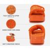 imageKuaiLu Cushion Slippers For Women with Orthotic Arch Support Wide Adjustable Open Toe Flatform Furry Fur Sandals Warm Teddy Fleece Recovery Slides Slip On House Shoes Indoor Outdoor Orange US8