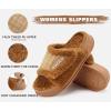 imageKuaiLu Cushion Slippers For Women with Orthotic Arch Support Wide Adjustable Open Toe Furry Fur Sandals Warm Teddy Fleece Recovery Slides Slip On House Shoes Indoor Outdoor OutfitsKhaki