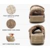 imageKuaiLu Cushion Slippers For Women with Orthotic Arch Support Wide Adjustable Open Toe Furry Fur Sandals Warm Teddy Fleece Recovery Slides Slip On House Shoes Indoor Outdoor OutfitsCamel Brown