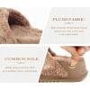 imageKuaiLu Womens Fuzzy Cross Band Platform Slippers Furry Faux Fur Comfortable Arch Support Open Toe Slides for Indoor OutdoorLight Brown