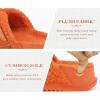 imageKuaiLu Womens Fuzzy Cross Band Platform Slippers Furry Faux Fur Comfortable Arch Support Open Toe Slides for Indoor OutdoorVibrant Orange