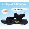 imageKuaiLu Mens Hiking Sandals With Arch Support Sport Recovery Athletic Walking Sandals For Man Outdoor Summer Casual Thick Cushion Beach Water Fisherman Sandal Size 715Black