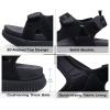 imageKuaiLu Mens Hiking Sandals With Arch Support Sport Recovery Athletic Walking Sandals For Man Outdoor Summer Casual Thick Cushion Beach Water Fisherman Sandal Size 715Black