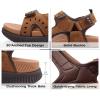 imageKuaiLu Mens Hiking Sandals With Arch Support Sport Recovery Athletic Walking Sandals For Man Outdoor Summer Casual Thick Cushion Beach Water Fisherman Sandal Size 715Khaki Brown