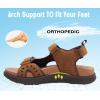 imageKuaiLu Mens Hiking Sandals With Arch Support Sport Recovery Athletic Walking Sandals For Man Outdoor Summer Casual Thick Cushion Beach Water Fisherman Sandal Size 715Khaki Brown