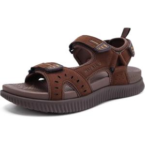 imageKuaiLu Mens Hiking Sandals With Arch Support Sport Recovery Athletic Walking Sandals For Man Outdoor Summer Casual Thick Cushion Beach Water Fisherman Sandal Size 715Dark Brown